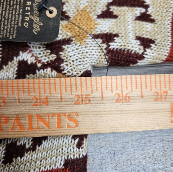 Wrangler Retro Cardigan With Hood Belt Size Large Oatmeal Aztec Print Western - Picture 10 of 13